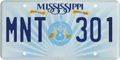 MS license plate MNT301