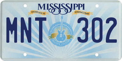 MS license plate MNT302