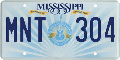 MS license plate MNT304