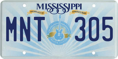 MS license plate MNT305