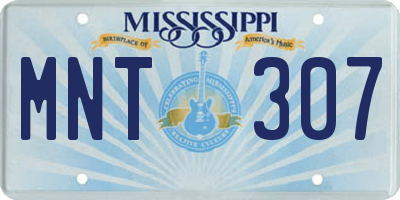 MS license plate MNT307