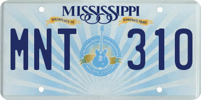MS license plate MNT310