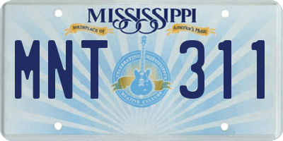 MS license plate MNT311
