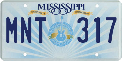 MS license plate MNT317