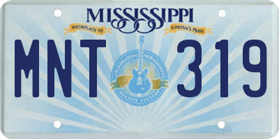 MS license plate MNT319