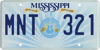 MS license plate MNT321