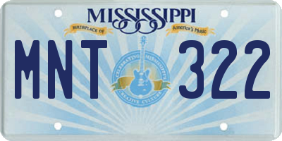 MS license plate MNT322