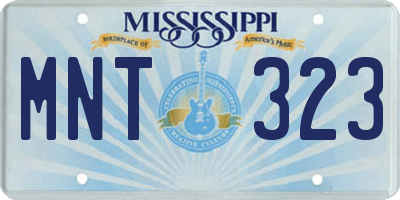 MS license plate MNT323