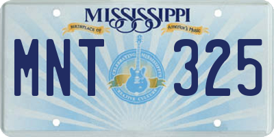 MS license plate MNT325