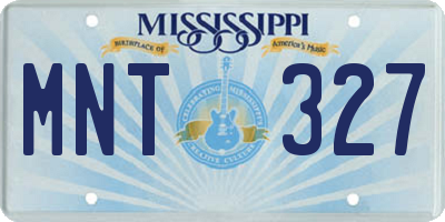 MS license plate MNT327