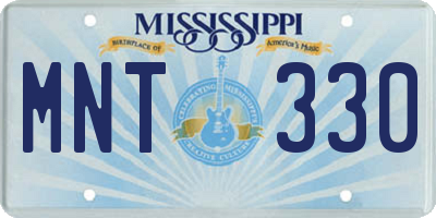 MS license plate MNT330