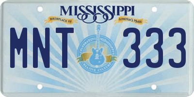 MS license plate MNT333