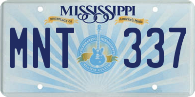 MS license plate MNT337