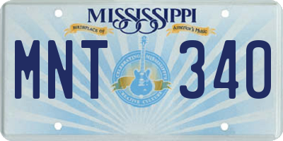 MS license plate MNT340