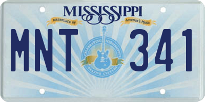 MS license plate MNT341