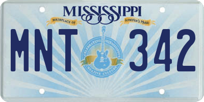 MS license plate MNT342