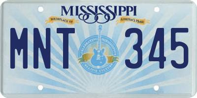 MS license plate MNT345