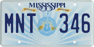 MS license plate MNT346