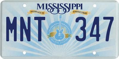 MS license plate MNT347