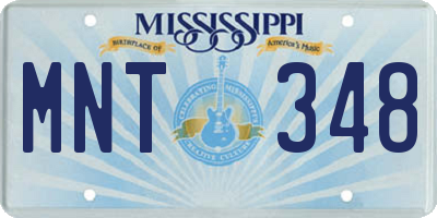 MS license plate MNT348