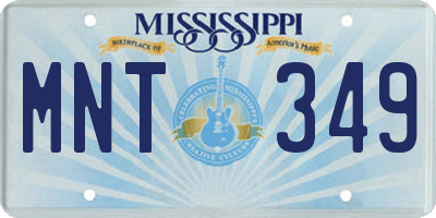 MS license plate MNT349