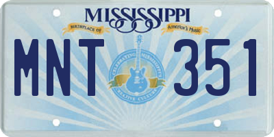 MS license plate MNT351