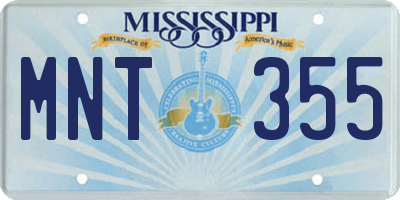 MS license plate MNT355