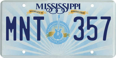 MS license plate MNT357