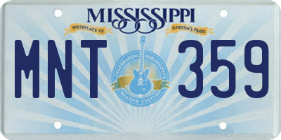 MS license plate MNT359