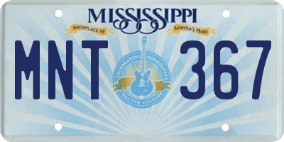 MS license plate MNT367