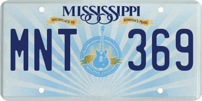 MS license plate MNT369