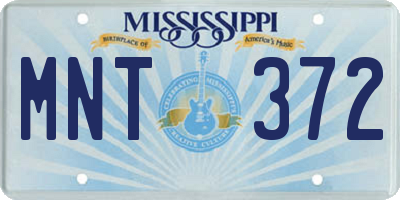 MS license plate MNT372