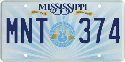 MS license plate MNT374