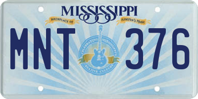 MS license plate MNT376