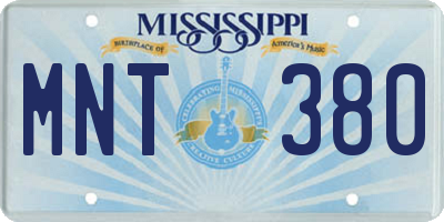 MS license plate MNT380