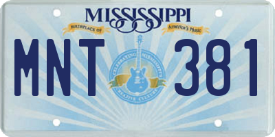 MS license plate MNT381