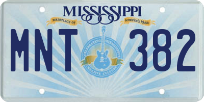 MS license plate MNT382