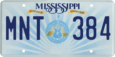 MS license plate MNT384