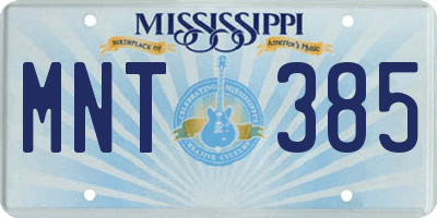 MS license plate MNT385