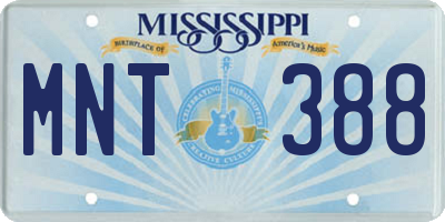 MS license plate MNT388