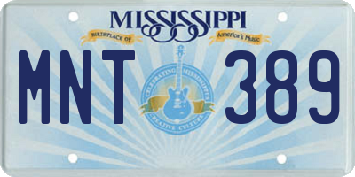 MS license plate MNT389