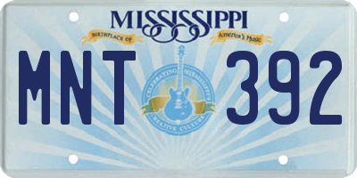 MS license plate MNT392