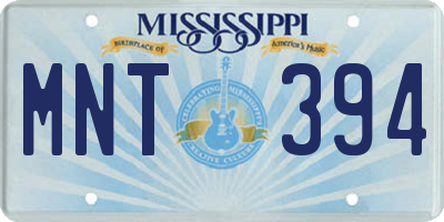 MS license plate MNT394