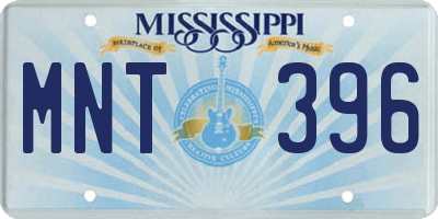MS license plate MNT396