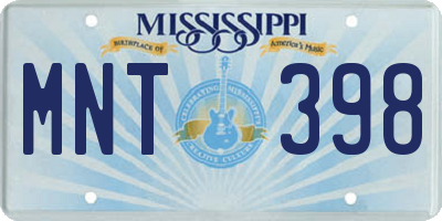 MS license plate MNT398