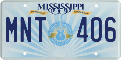 MS license plate MNT406