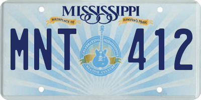 MS license plate MNT412