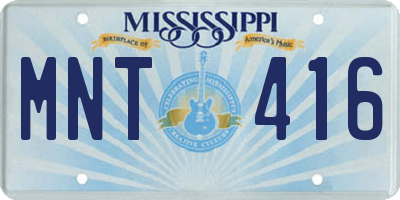 MS license plate MNT416