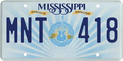 MS license plate MNT418