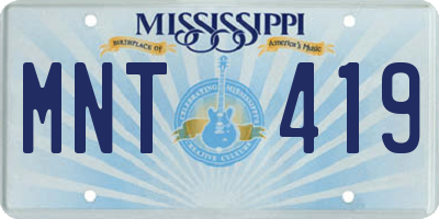 MS license plate MNT419